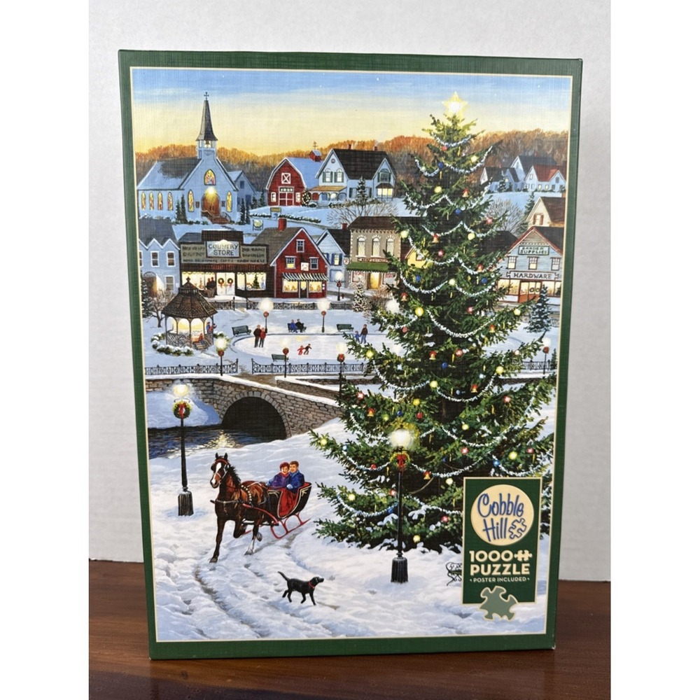 Cobble Hill Jigsaw Puzzle 1000 piece "Village Tree" w/ Poster‎ Included